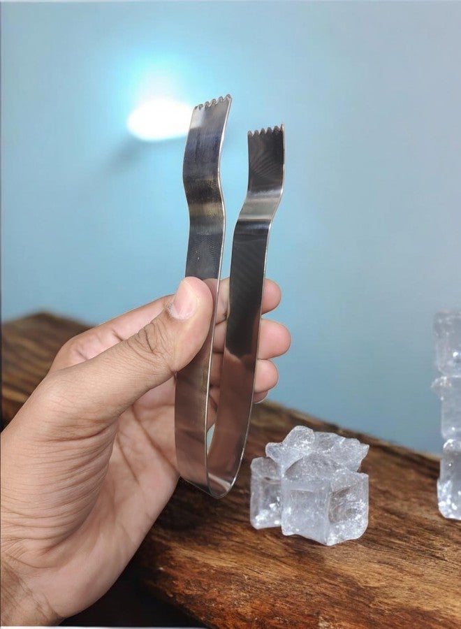 جاردن أوف آرت طقم ملقط ثلج من الفولاذ المقاوم للصدأ من جاردن أوف آرتس، مكون من قطعتين، طول كل منهما 6 بوصات، مزود برؤوس مدببة من كلا الجانبين لتثبيت مكعبات الثلج بإحكام. - Image 2